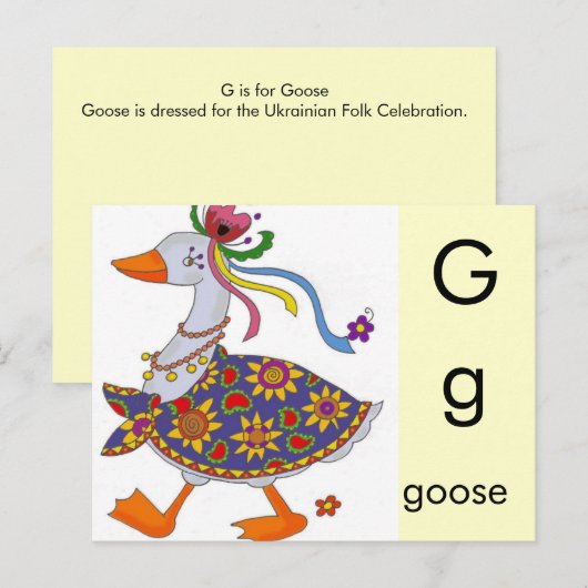 G is voor Goose Briefkaart (Voorkant / Achterkant)
