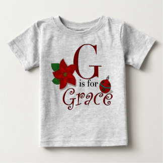 G is voor Grace, Baby's Eerste Kerstmis T-shirt