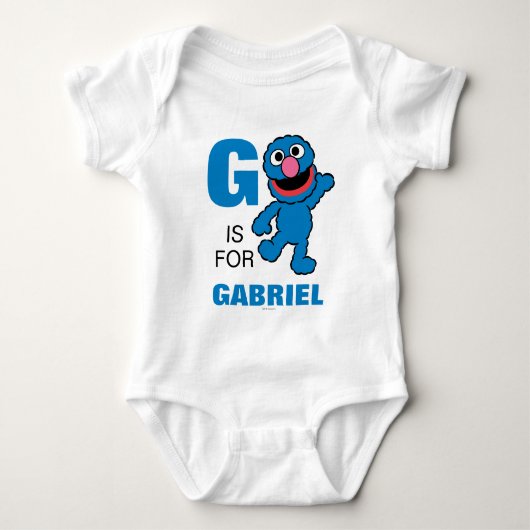 G is voor Grover | Voeg je naam toe Romper (Voorkant)