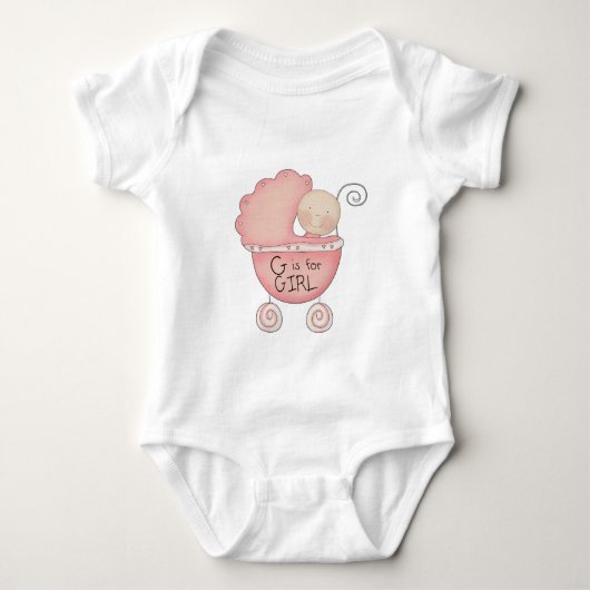 G is voor meisje Baby koets Romper (Voorkant)