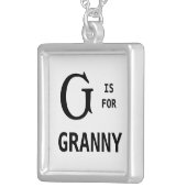 G is voor monogram van Granny Zilver Vergulden Ketting (Voorkant Rechts)