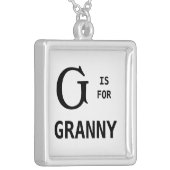 G is voor monogram van Granny Zilver Vergulden Ketting (Voorkant Links)