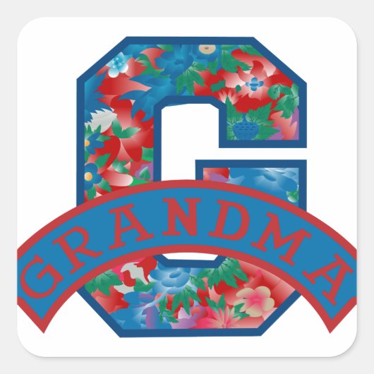 G is voor oma vierkante sticker (Voorkant)