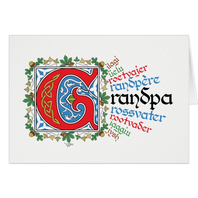 G is voor opa-Kaart (Voorkant Horizontaal)