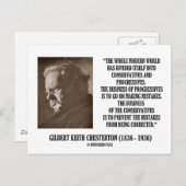 G.K. Chesterton Conservatives Progressives Briefkaart (Voorkant / Achterkant)