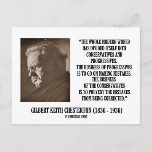 G.K. Chesterton Conservatives Progressives Briefkaart