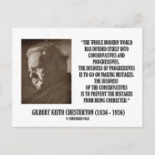 G.K. Chesterton Conservatives Progressives Briefkaart (Voorkant)