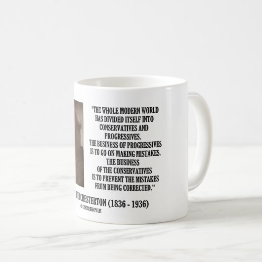 G.K. Chesterton Conservatives Progressives Miinzet Koffiemok (Voorkant rechts)