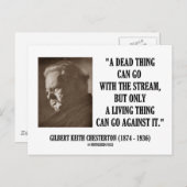G.K. Chesterton Dead Ding Stream Living Ding Thing Briefkaart (Voorkant / Achterkant)