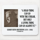 G.K. Chesterton Dead Ding Stream Living Ding Thing Muismat (Voorkant)
