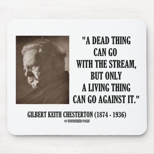 G.K. Chesterton Dead Ding Stream Living Ding Thing Muismat (Voorkant)