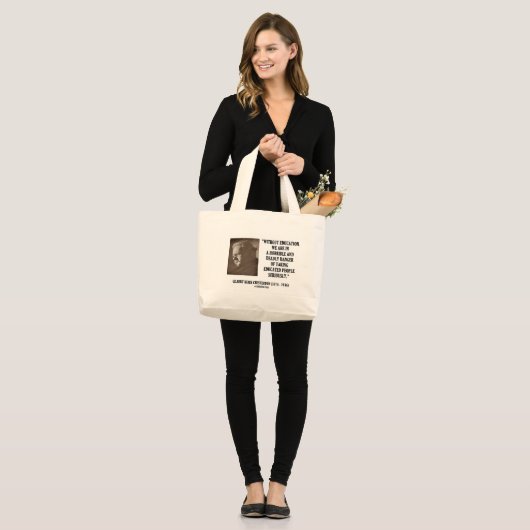 G.K. Chesterton Education Deadly Danger ernstig Grote Tote Bag (Voorkant (model))
