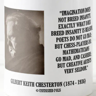 G.K. Chesterton Imagination Insanity Creative Koffiemok