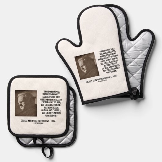 G.K. Chesterton Imagination Insanity Creative Ovenwant & Pannenlap Set (Voorkant / Achterkant)