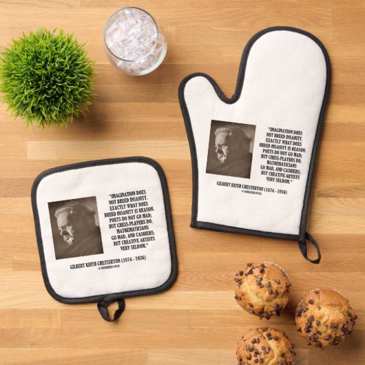 G.K. Chesterton Imagination Insanity Creative Ovenwant & Pannenlap Set (Top down)