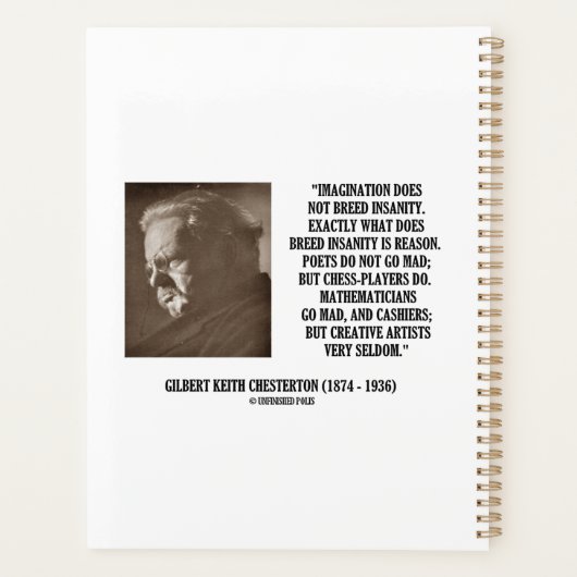 G.K. Chesterton Imagination Insanity Creative Planner (Achterkant)