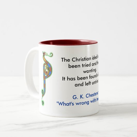 G. K. Chesterton; mok koffie - 1 (Voorkant links)