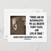 G.K. Chesterton No Rationists All Believe Quote Briefkaart (Voorkant / Achterkant)