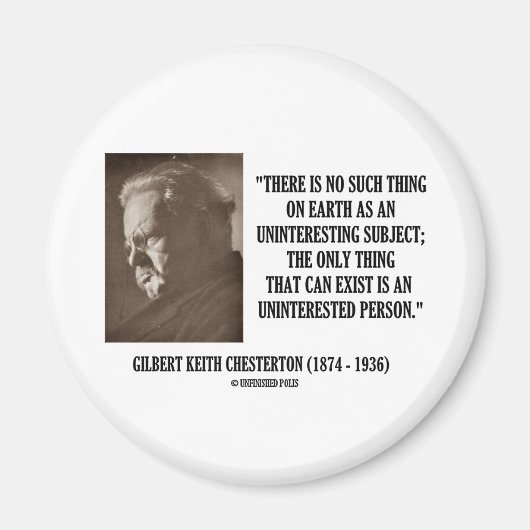 G.K. Chesterton oninteressant onderwerp ongeïntere Magneet (Voorkant)