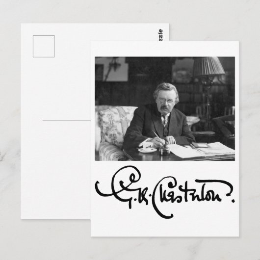 G.K. Chesterton op het werk Briefkaart (Voorkant / Achterkant)