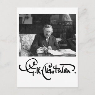 G.K. Chesterton op het werk Briefkaart