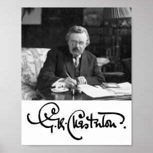 G. K. Chesterton op het werk Poster