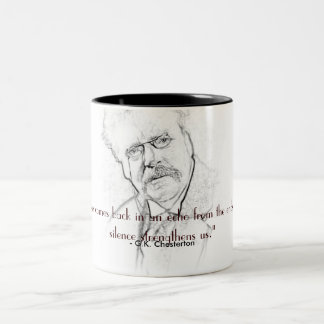 G. K. Chesterton op stilte Tweekleurige Koffiemok