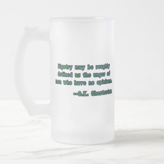 G.K. Chesterton over onverdraagzaamheid Matglas Bierpul (Links)