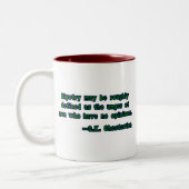 G.K. Chesterton over onverdraagzaamheid Tweekleurige Koffiemok (Links)