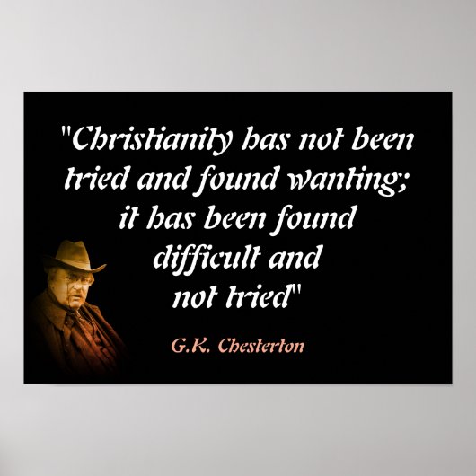 G.K. Chesterton Quote On Christianity Poster (Voorkant)