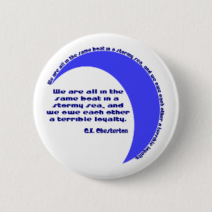 G. K. Chesterton Stormachtige Zee Ronde Button 5,7 Cm
