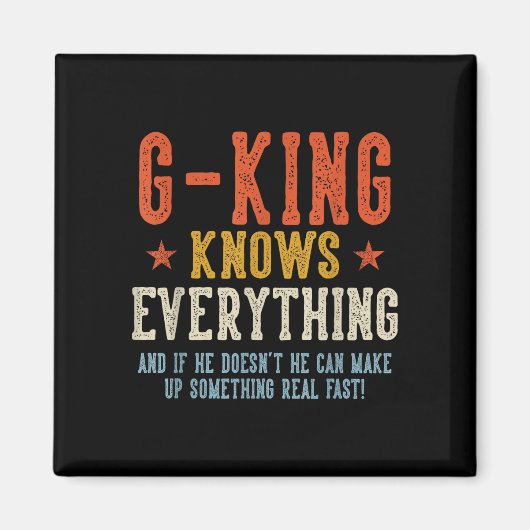G-king weet alles vaderdag retro vintage magneet (Voorkant)