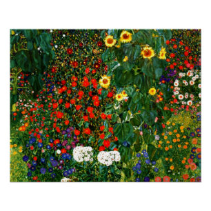 G. Klimt - Boerderijtuin met zonnebloemen Perfect Poster