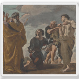 G. Lanfranco: Mozes en de boodschappers uit Kanaän Sticker