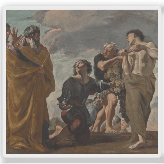 G. Lanfranco: Mozes en de boodschappers uit Kanaän Sticker (Voorkant)