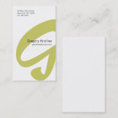 G Letter-alfabet Visitekaartje Gold (Voorkant / Achterkant)