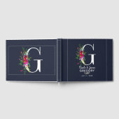 G Letter Initiaal Monogram Bloem Naam Bruiloft Gastenboek (Volledig)