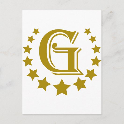 G-Letter-Stars-Crown- Briefkaart (Voorkant)