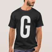 G-letternummersymbool Alfabet Initiaal T-shirt (Voorkant)