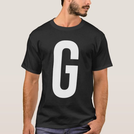 G-letternummersymbool Alfabet Initiaal T-shirt (Voorkant)