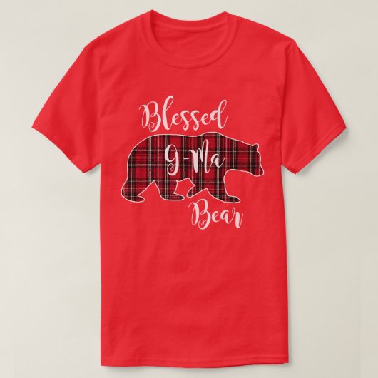 G-Ma Beer Rood Tartan Pset Grandma Gift Pr. T-shirt (Design voorkant)