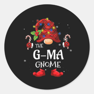 G-Ma Gnoom Matching Christmas PJ's voor familie Ronde Sticker