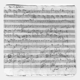 G majeur voor viool, klavecimbel en violoncello 3 vierkante sticker