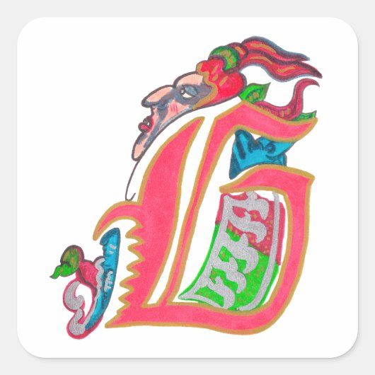 G - MINIATURE VIERKANTE STICKER (Voorkant)