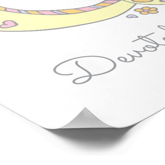 G monogram art Gabriella meisjes naam poster (Hoek)