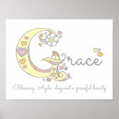 G monogram art Grace meisjesnaam poster (Voorkant)