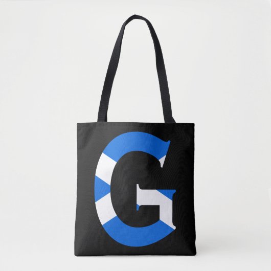 G Monogram bedekt met Schotse vlag stint Tote Bag (Voorkant)