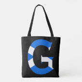 G Monogram bedekt met Schotse vlag stint Tote Bag (Achterkant)