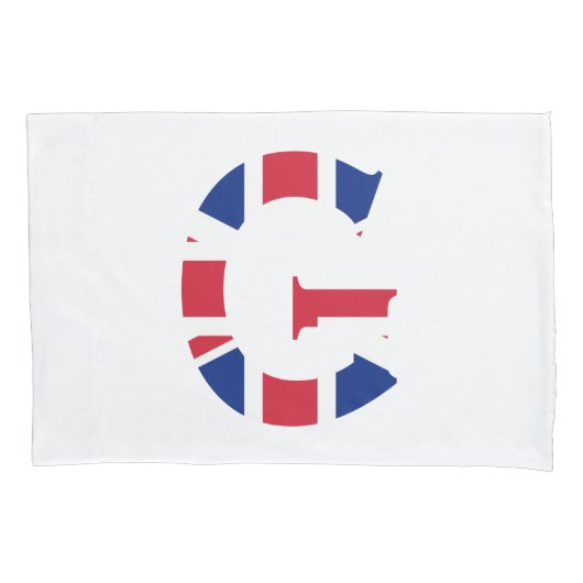 G Monogram bedekt met Union Jack Flag pcnt Kussensloop (Voorkant)