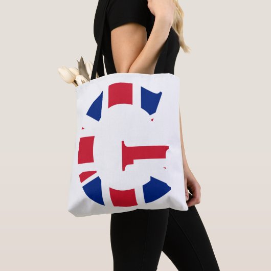 G Monogram bedekt met Union Jack Flag stint Tote Bag (Dichtbij)